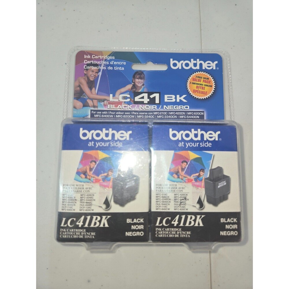 Genuine Brother LC41BK Black Ink 2-Pack Sealed